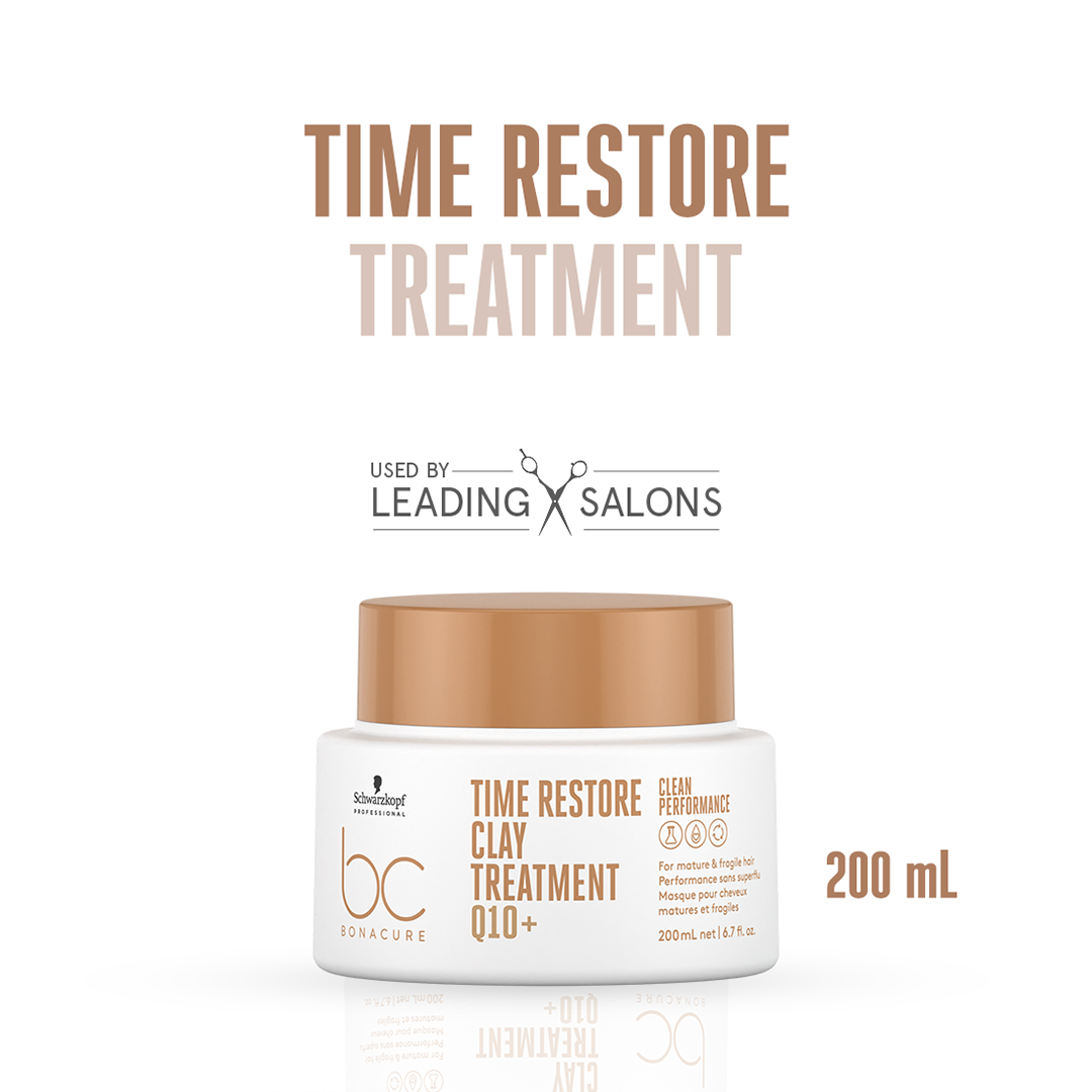 Schwarzkopf Professional Bonacure Time Restore Clay Treatment Mask with Q10+ | For Mature Hair