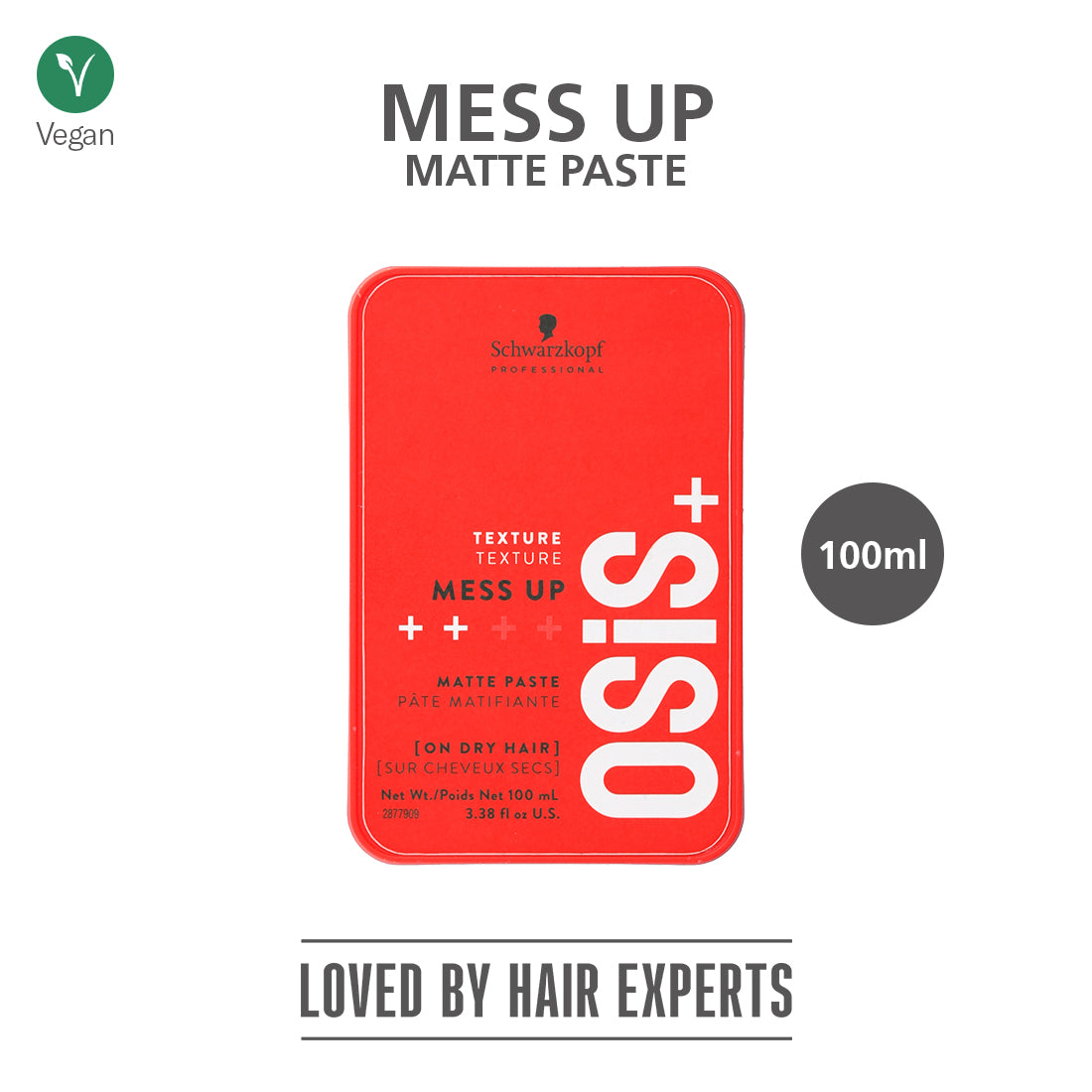 Schwarzkopf Professional OSiS+ Mess Up Hair Styling Matte Paste | 100 ml