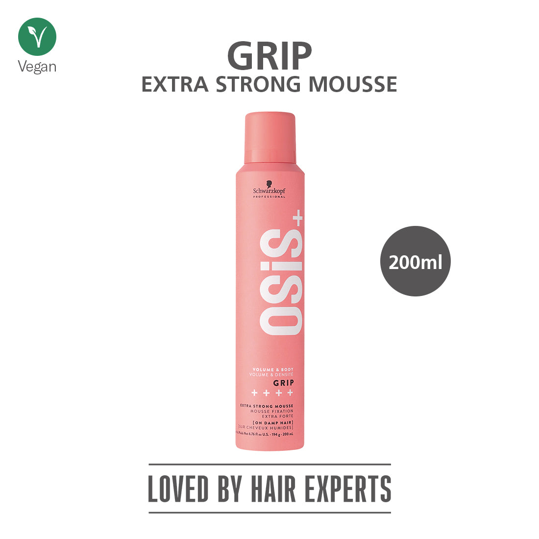 Schwarzkopf Professional OSiS+ Grip Extra Strong Hair Styling Mousse | 200 ml