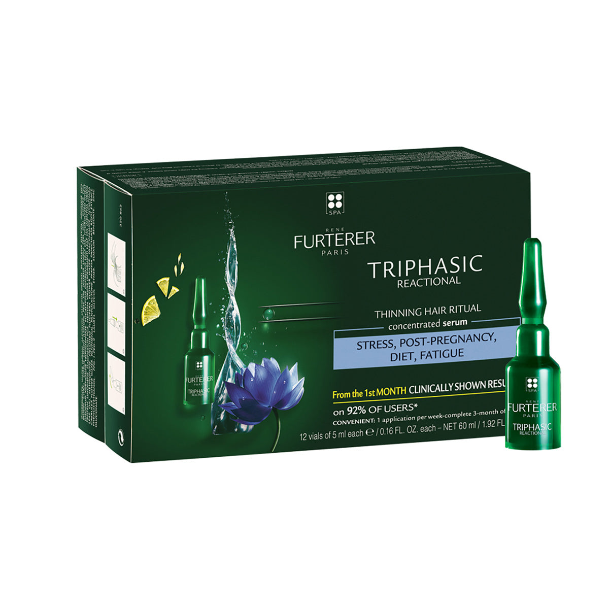 Rene Furtere|Triphasic Reactional Anti-Hair Loss Serum (pack of 12 X 5 ml)